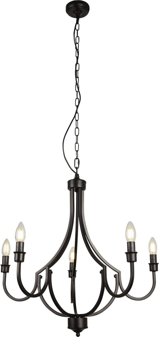 Lampadario-Industrial-Nordico-Loggia-Acciaio-Nero-5-Luci-E14