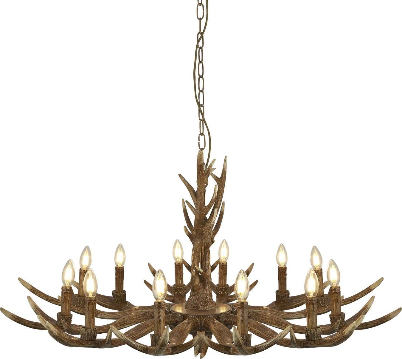Lampadario-Industrial-Nordico-Stag-Acciaio-Marrone-12-Luci-E14