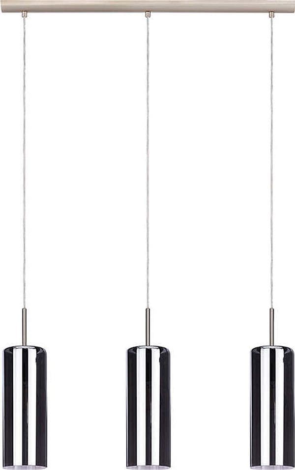 Lampadario-Industrial-Selvino-3-Luci-Acciaio-Grigio-Opaco-Diffusore-Nero