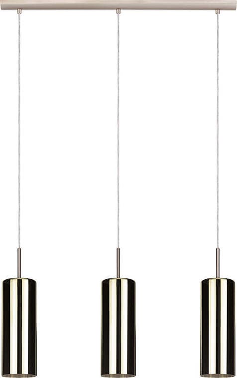Lampadario-Industrial-Selvino-3-Luci-Acciaio-Grigio-Opaco-Diffusore-Oro