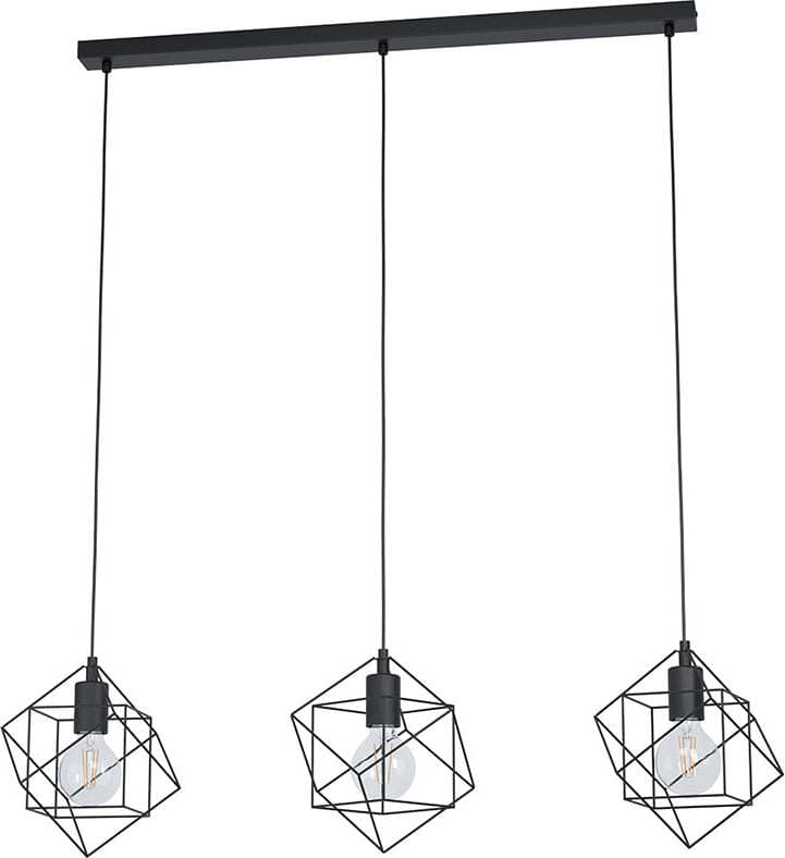 Lampadario-Industrial-Straiton-3-Luci-Acciaio-Nero