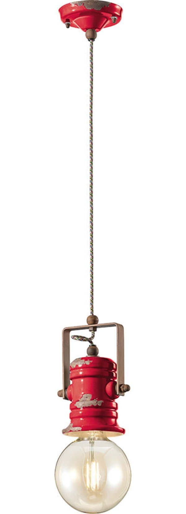 Lampadario-Industrial-Urban-Ferro-E-Ceramica-Vintage-Rosso-1-Luce-E27-19Cm