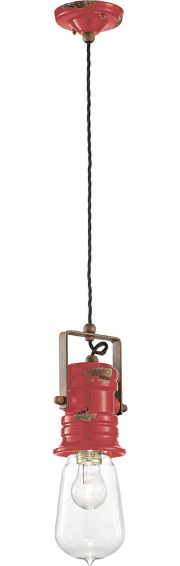 Lampadario-Industrial-Urban-Ferro-E-Ceramica-Vintage-Rosso-1-Luce-E27-37Cm