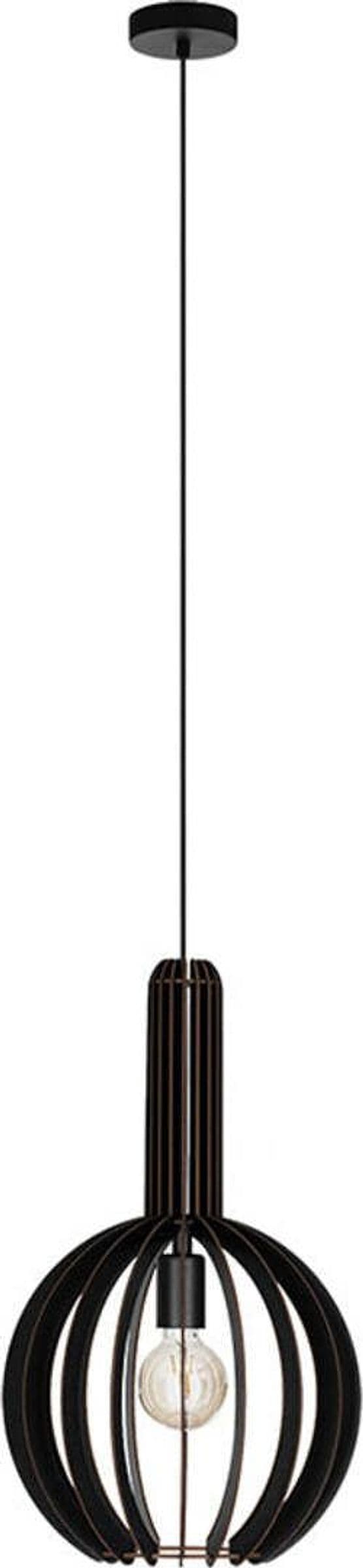 Lampadario-Industrial-Velasco-1-Luce-Acciaio-Nero-Diffusore-Nero-Tondo