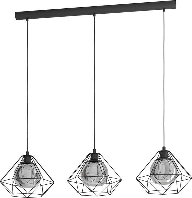 Lampadario-Industrial-Vernham-3-Luci-Acciaio-Nero
