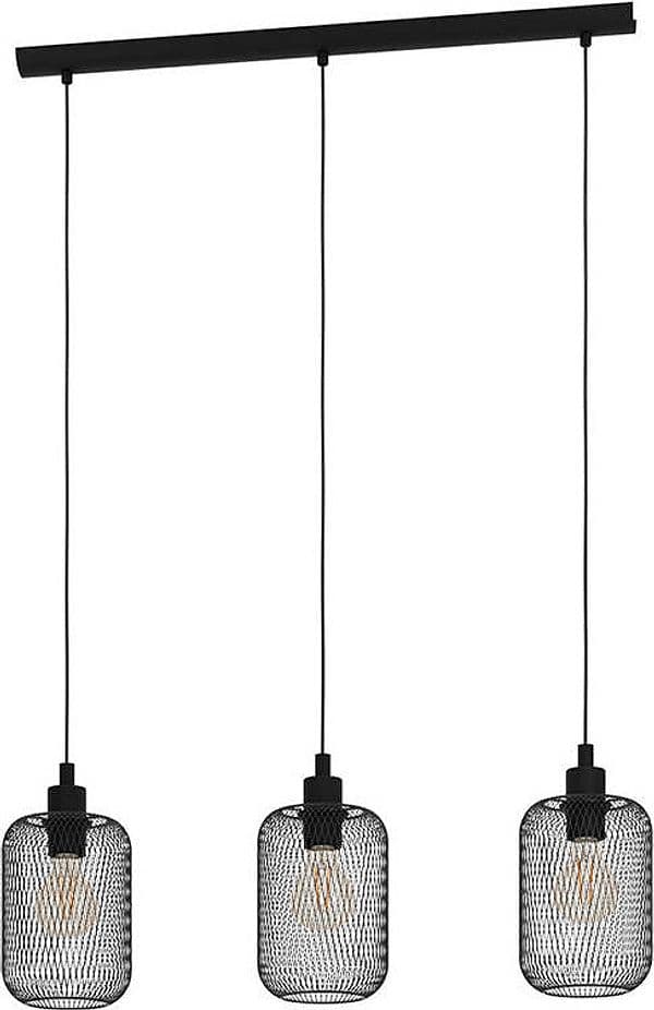 Lampadario-Industrial-Wrington-3-Luci-Acciaio-Nero