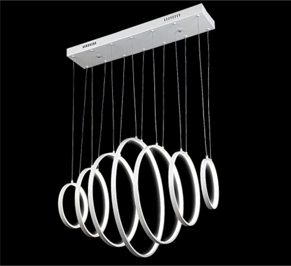 LAMPADARIO LAMPADA SOSPENSIONE ANELLI LUCE LED BIANCO FREDDO SOFFITTO PENDENTE Trade Shop italia - Napoli, Commerciovirtuoso.it