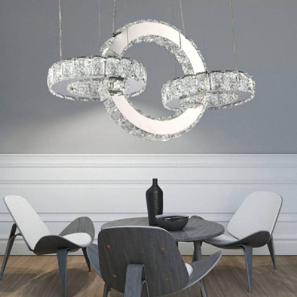 Lampadario-Led-Design-Moderno-Cerchi-Di-Cristallo-25-Watt-Luce-Bianco-Freddo-B34