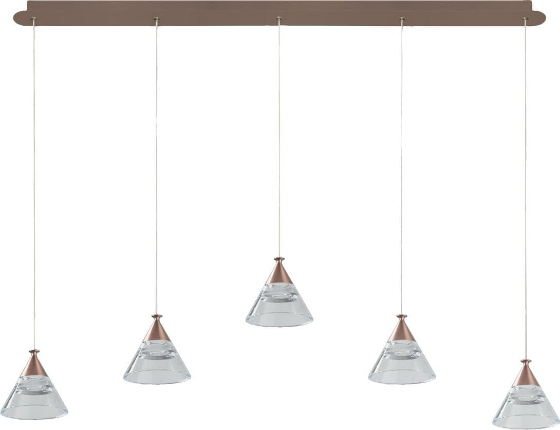 Lampadario-led-Promoingross-CONY-S5TR-2677LM-ORO-ROSATO-lampada-soffitto-classica-cono