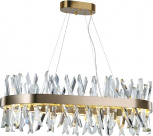 Lampadario-Moderno-Akasha-Metallo-Ottone-Antiquato-Cristallo-K9-Led-90W