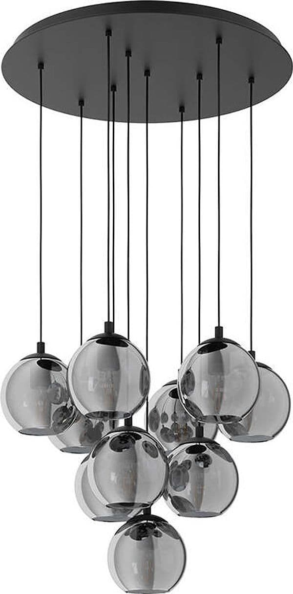 Lampadario-Moderno-Ariscani-10-Luci-Acciaio-Nero
