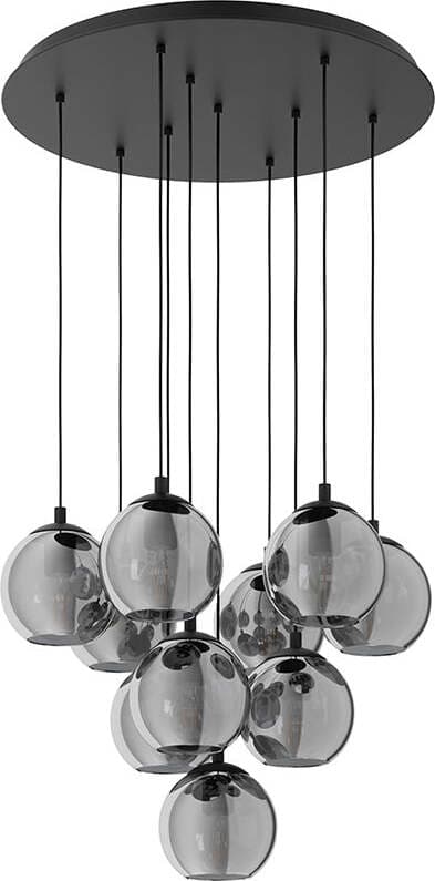 Lampadario-Moderno-Ariscani-10-Luci-Acciaio-Nero