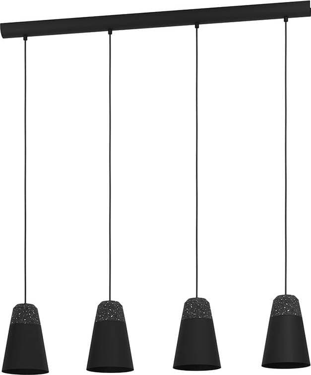 Lampadario-Moderno-Canterras-4-Luci-Acciaio-Nero