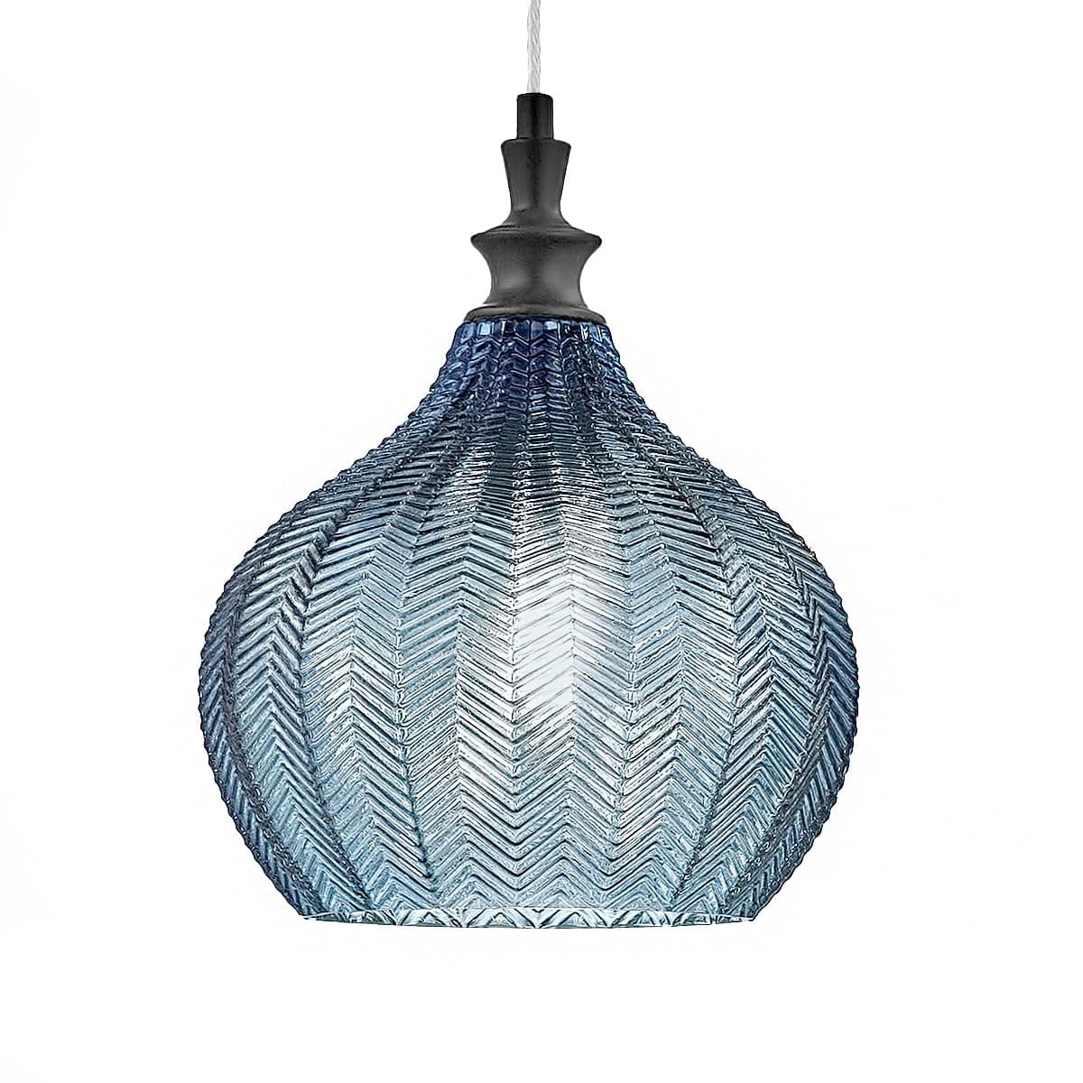 Lampadario-moderno-Gea-Luce-CLEOFE-S11-E27-LED-vetro-cobalto-lampada-sospensione
