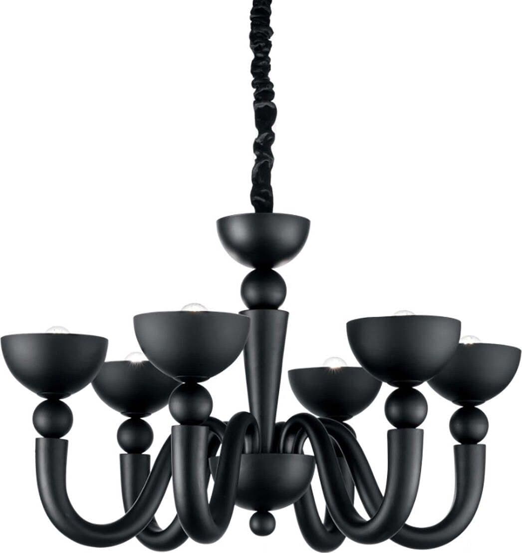 Lampadario-moderno-Ideal-Lux-BON-BON-SP6-140339-093994-E14-LED-metallo-vetro-sospensione