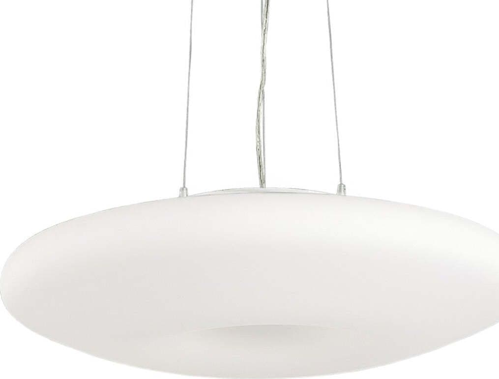 Lampadario-moderno-Ideal-Lux-GLORY-SP5-019741-E27-LED-vetro-metallo-sospensione