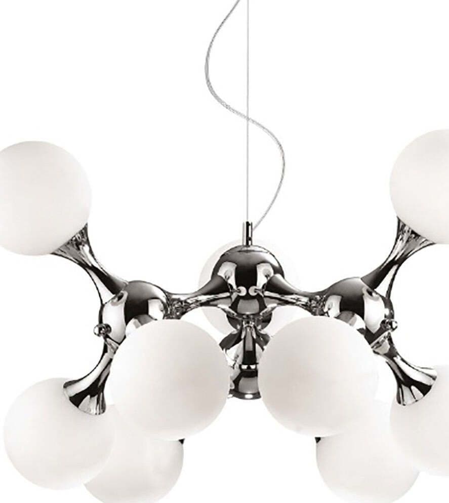 Lampadario-moderno-Ideal-Lux-NODI-BIANCO-SP9-082059-E14-LED-vetro-metallo-lampada-soffitto
