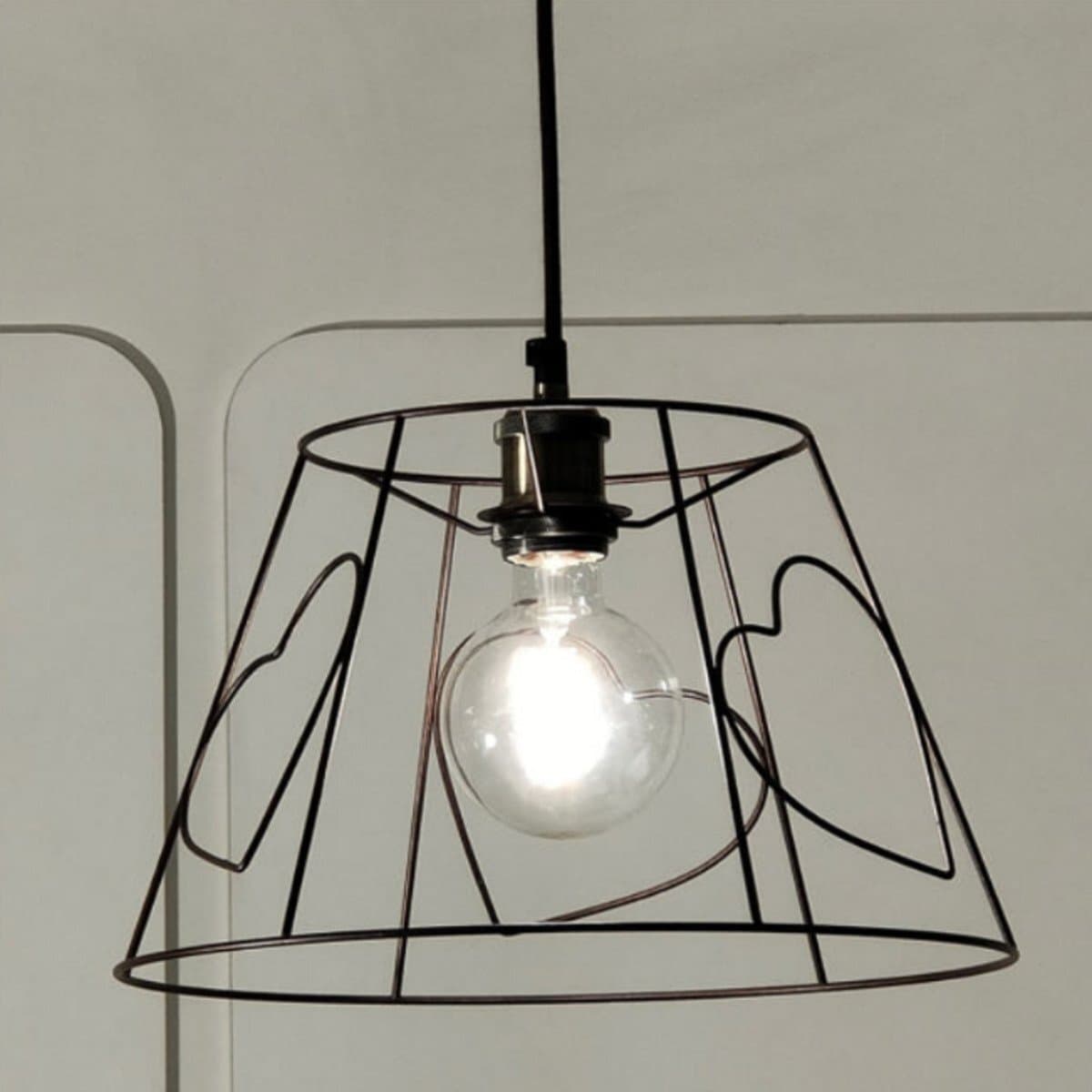 Lampadario-moderno-Illuminando-CUORI-SP-35-NR-E27-LED-metallo-sospensione-lampada-soffitto-classica