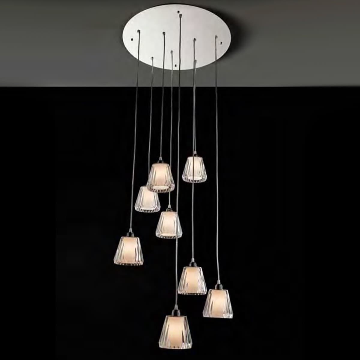 Lampadario-moderno-Illuminando-GAIA-SP-8-LED-sospensione-acrilico-tortora-viola-trasparente-interni-E14