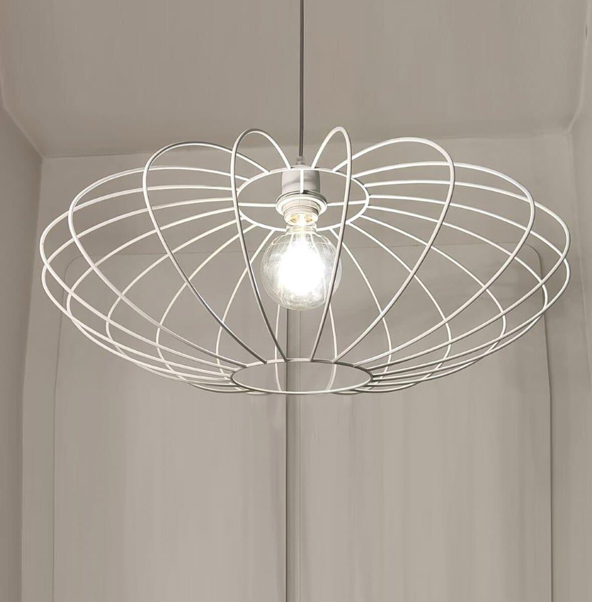 Lampadario-moderno-Illuminando-ZUCCA-SP-BN-E27-LED-metallo-sospensione