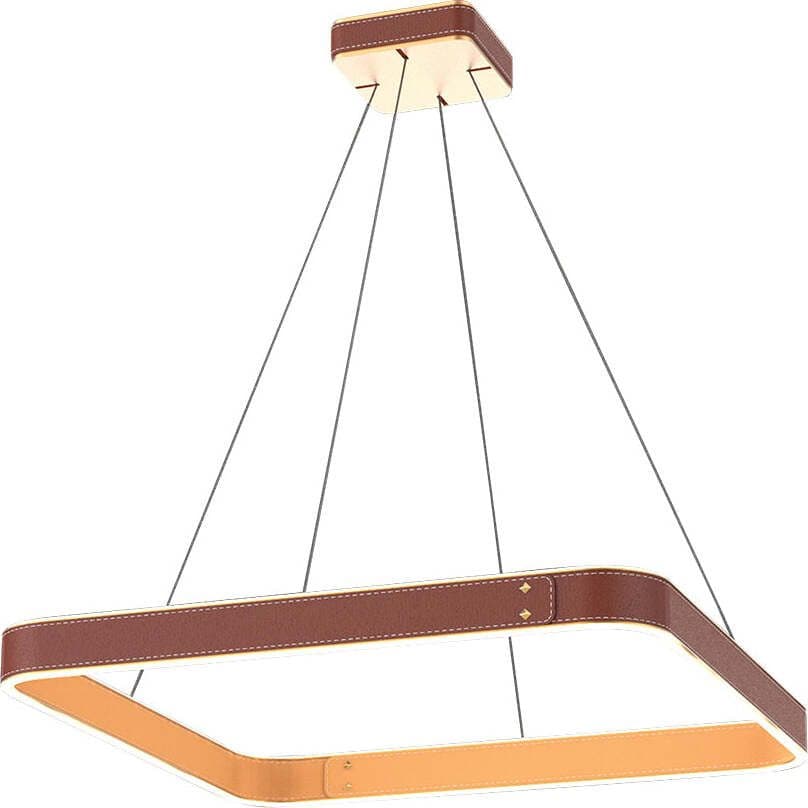 Lampadario-Moderno-Leather-Milan-In-Alluminio-Pelle-Oro-E-Marrone-Led-59,8W