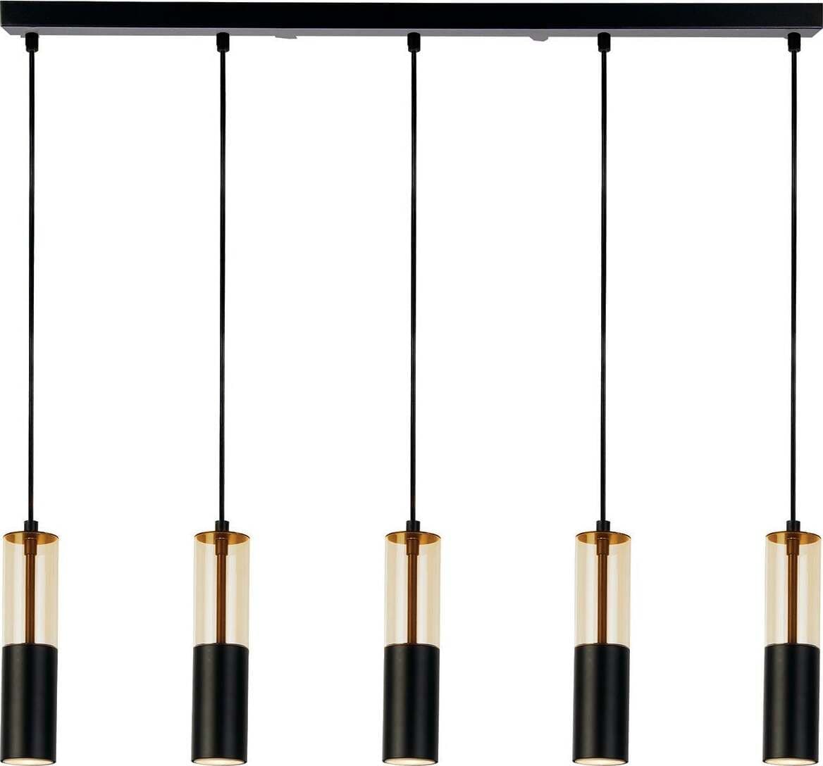 Lampadario-Moderno-Merrygold-Acciaio-Nero-Ambra-5-Luci-Gu10