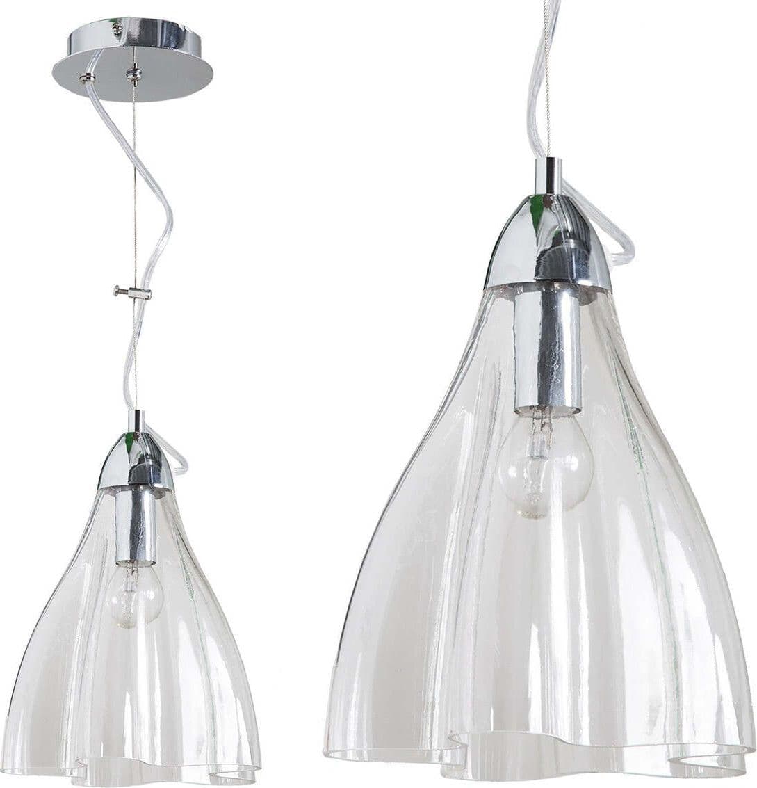 Lampadario-moderno-Padana-Lampadari-CASPER-1110-1-E14-LED-metallo-vetro-cristallo-sospensione