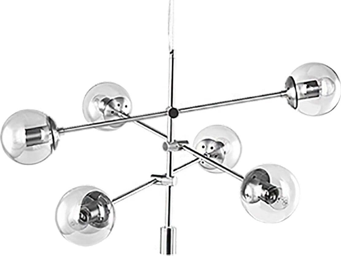 Lampadario-moderno-Padana-Lampadari-GIOKO-1103-6-CR-E27-LED-metallo-vetro-soffiato-sospensione