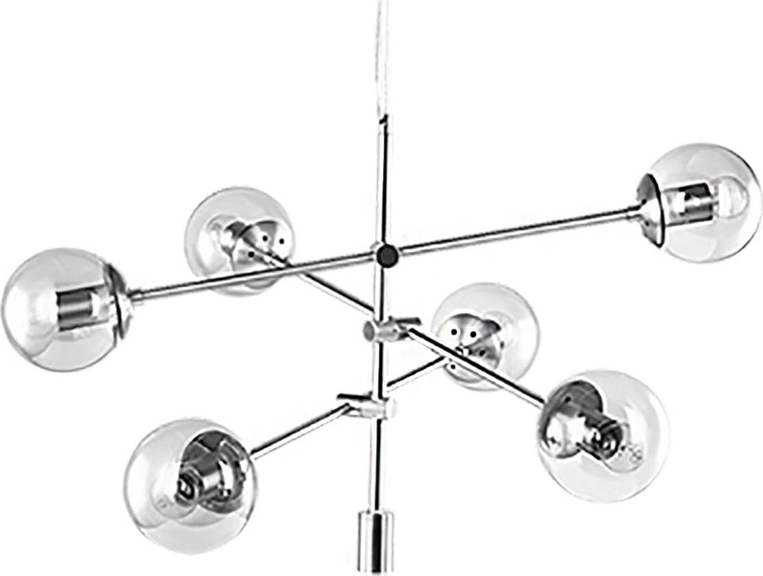 Lampadario-moderno-Padana-Lampadari-GIOKO-1103-6-CR-E27-LED-metallo-vetro-soffiato-sospensione