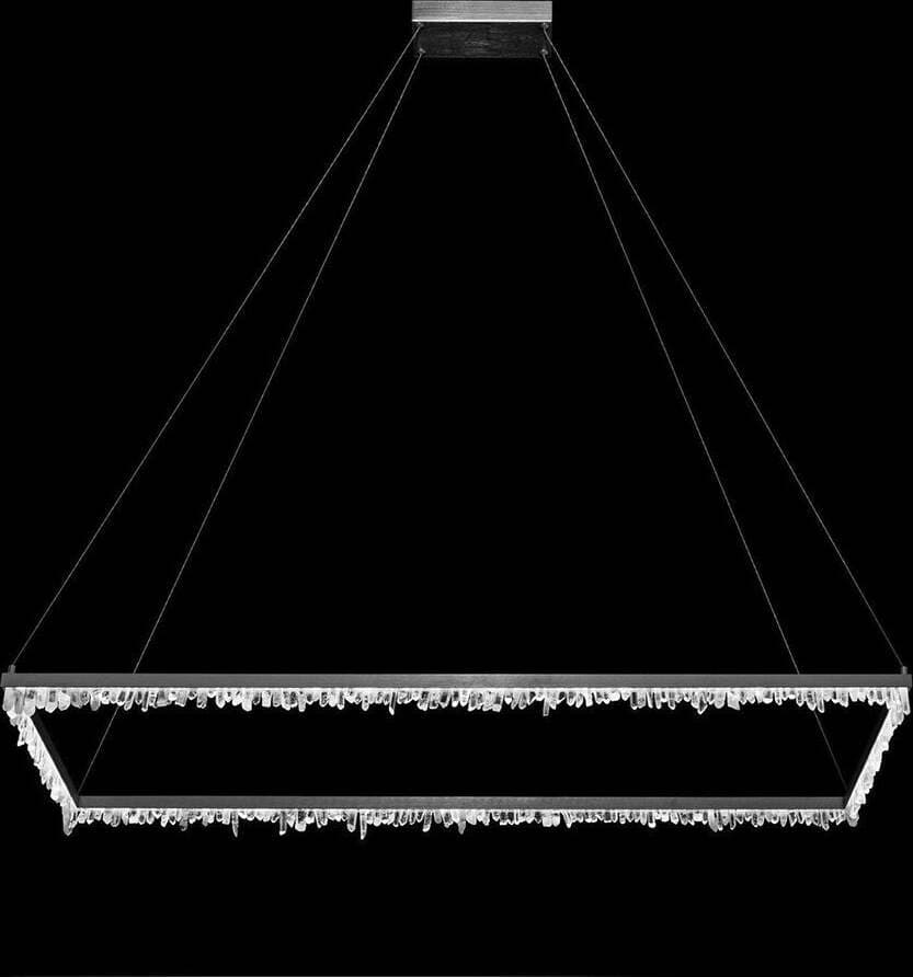 Lampadario-Moderno-Quartz-Halo-Metallo-Nichel-Satinato-Cristallo-Led-40W