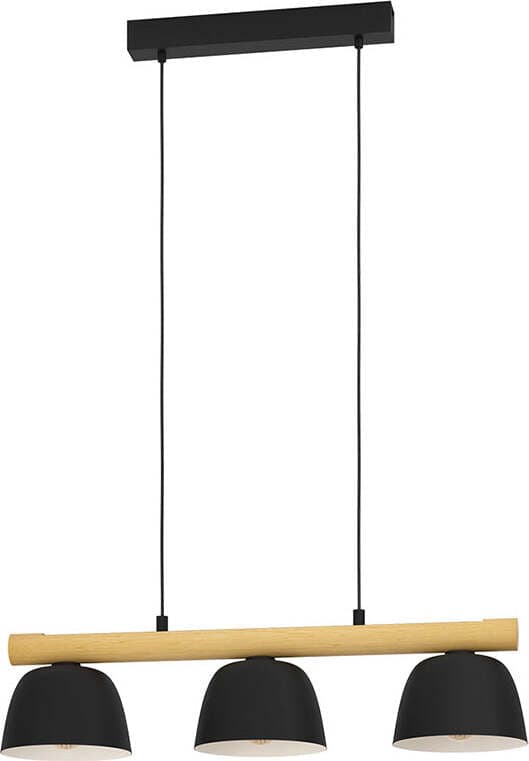 Lampadario-Moderno-Sherburn-3-Luci-Metallo-Nero-E-Marrone