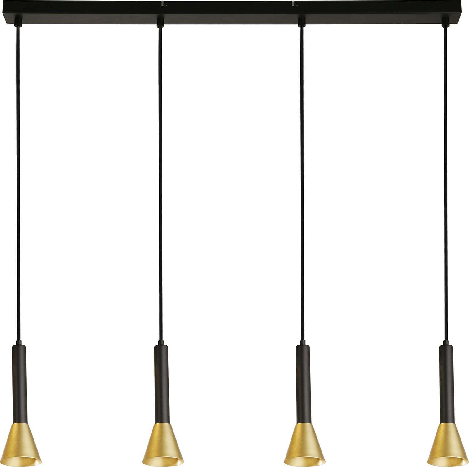 Lampadario-Moderno-Signal-Acciaio-Nero-Oro-4-Luci-Gu10