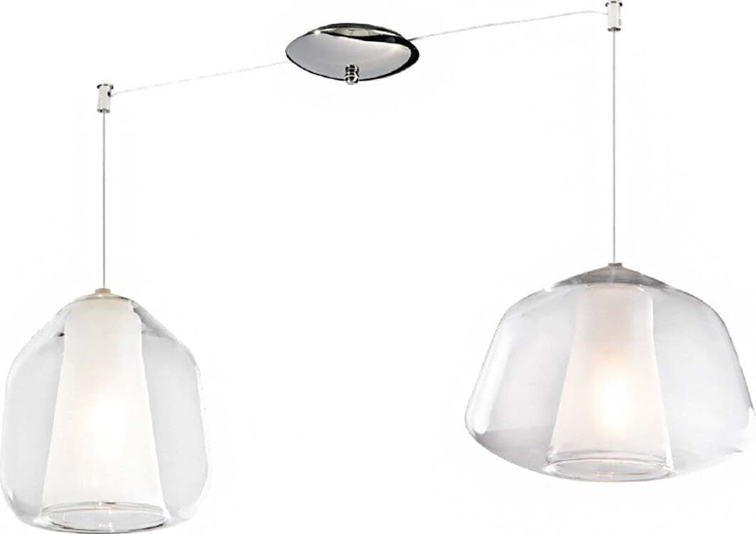 Lampadario-moderno-Top-Light-DOUBLE-SKIN-1176CR-S2-S-AB-E27-LED-vetro-sospensione