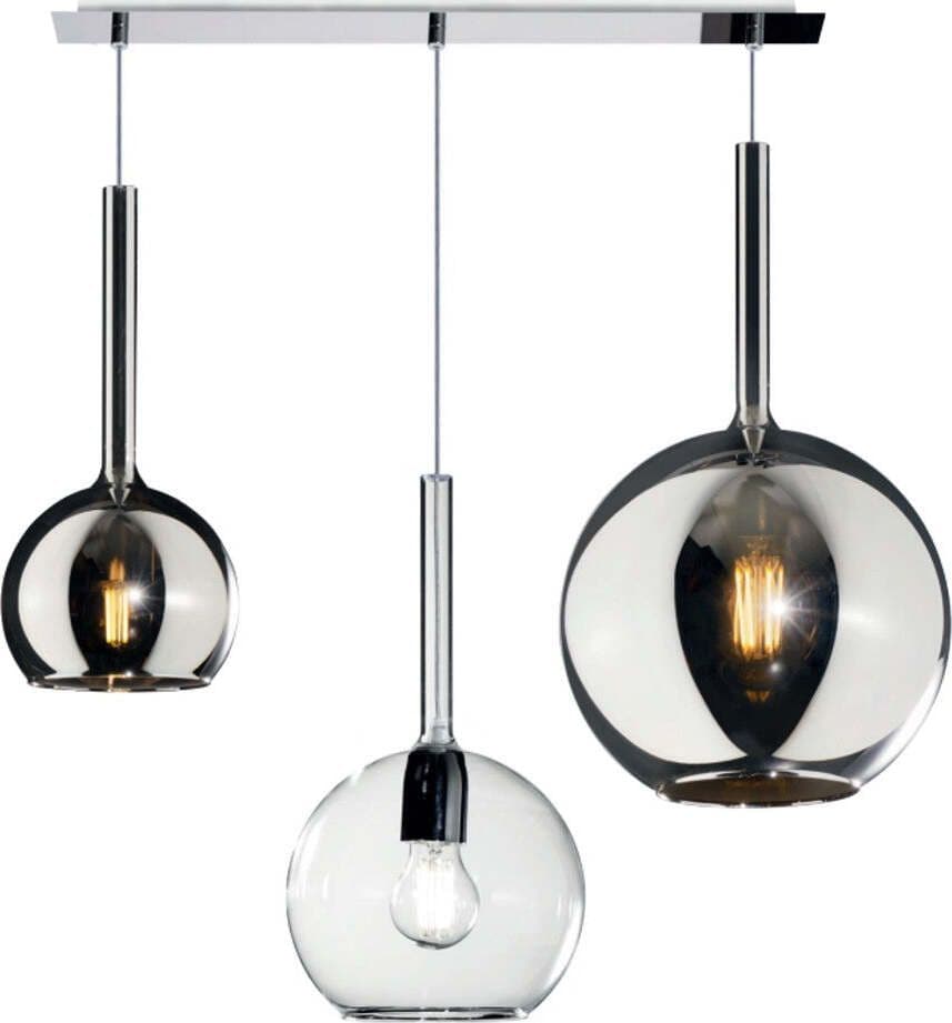 Lampadario-moderno-Top-Light-FUTURE-1155CR-S3-RMIX-TC-E27-LED-vetro-pirex-soffiato-sospensione