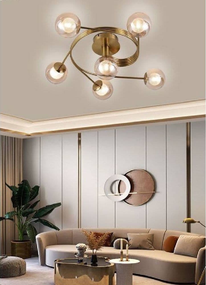 Lampadario Plafoniera A Spirale 6 Spere Attacco G9 Lampada Soffitto Bronzo C34-6 Casa, arredamento e bricolage > Illuminazione da interno > Plafoniere per interno > Lampadari Trade Shop italia - Napoli, Commerciovirtuoso.it