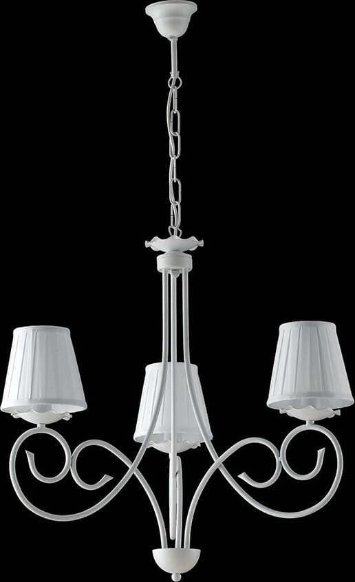 Lampadario-Provenzale-3-Luci-Ferro-Battuto-e-Paralumi-Bianco-Shabby-Serie-Alma