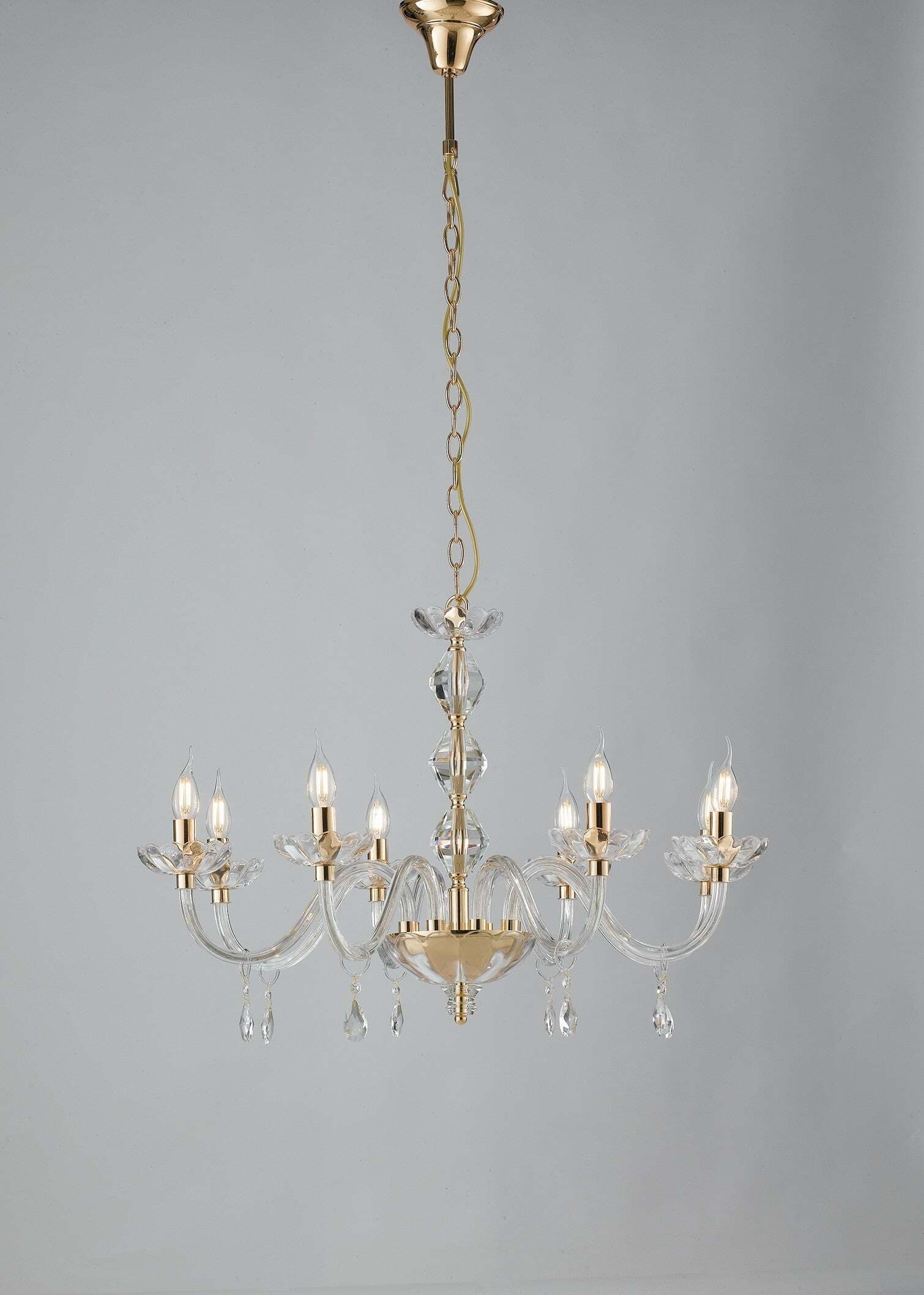 Lampadario Riflesso Oro 8Xe14 83X53Cm Illuminazione/Illuminazione per interni/Lampadari lampade a sospensione e plafoniere/Lampadari Led Mall Home - Napoli, Commerciovirtuoso.it