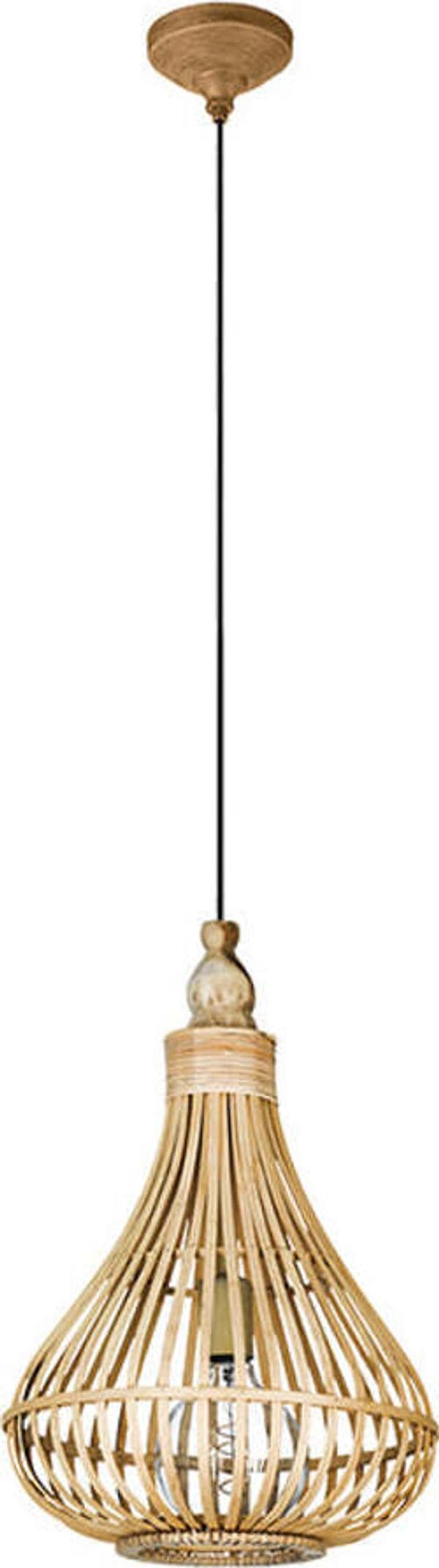 Lampadario-Rustico-Amsfield-Piccolo-1-Luce-Metallo-Marrone-E-Legno