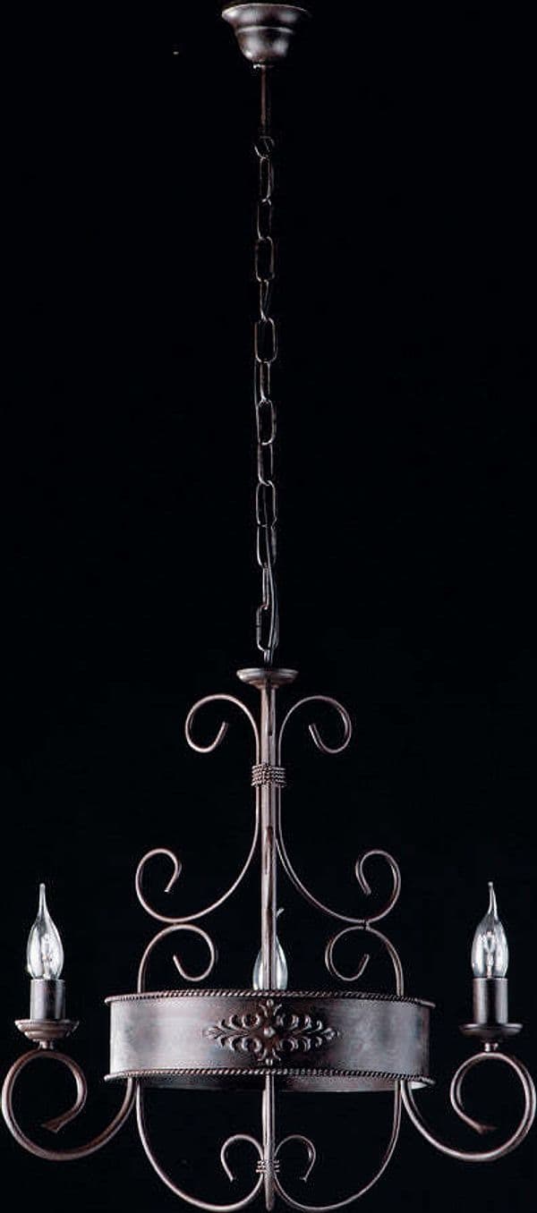 Lampadario-Rustico-Baltimora-Nero-Ruggine---Corten-3-Luci-E14