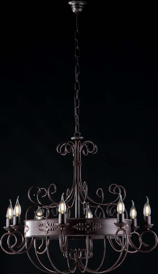 Lampadario-Rustico-Baltimora-Nero-Ruggine---Corten-8-Luci-E14