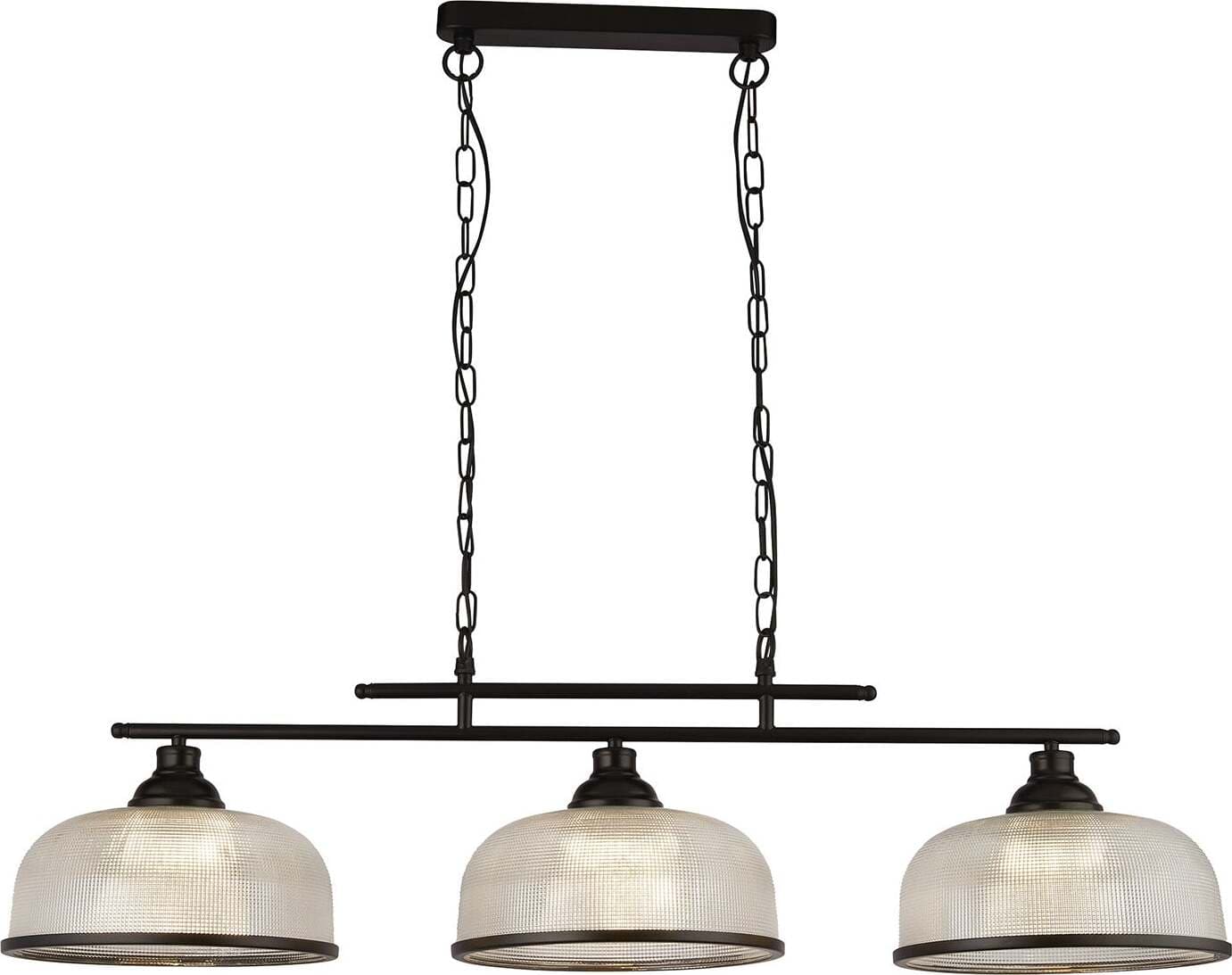 Lampadario-Rustico-Country-Highworth-Acciaio-Bianco-Vetro-Nero-3-Luci-E27