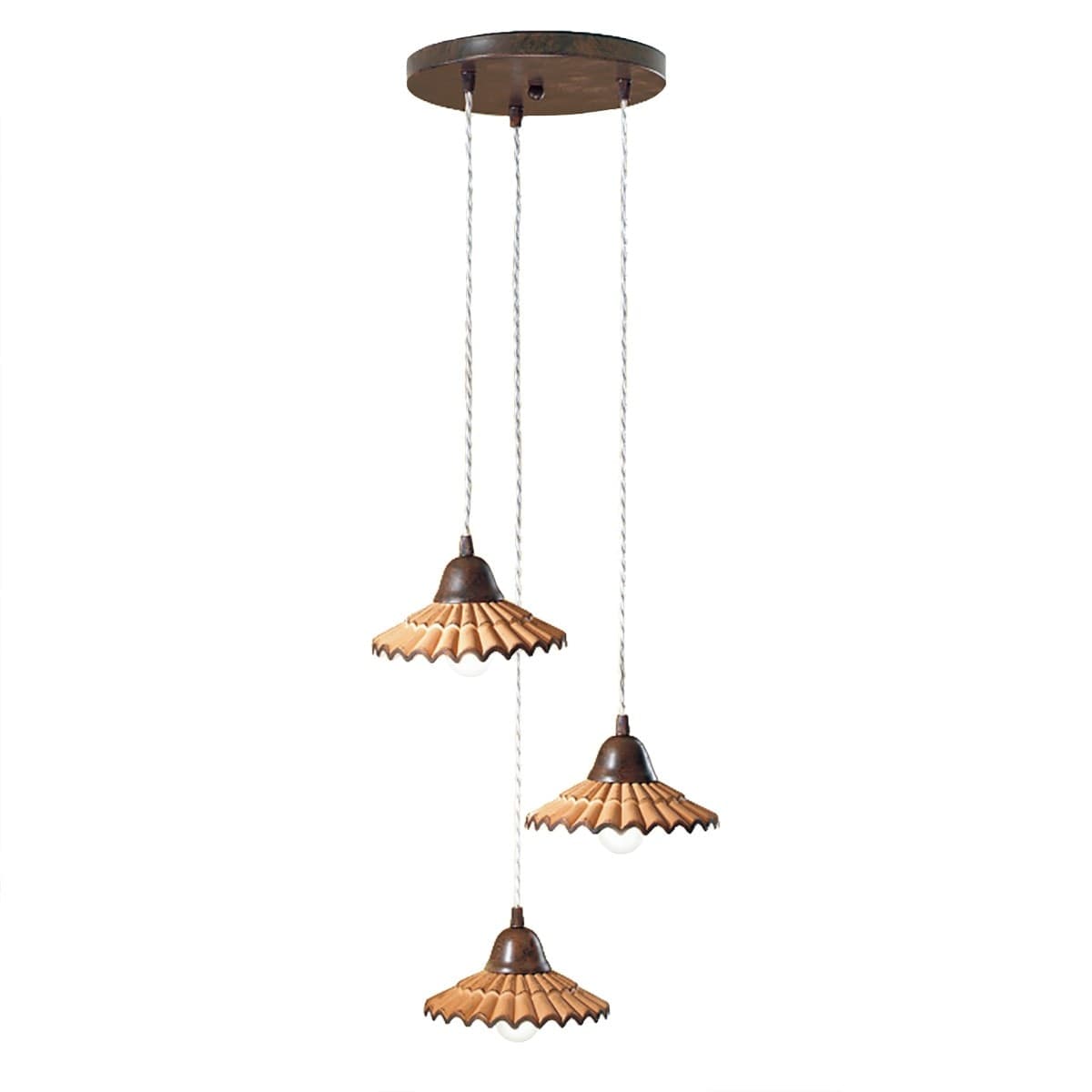 Lampadario-rustico-Due-P-illuminazione-VANIA-S3P-E27-LED-ceramica-sospensione