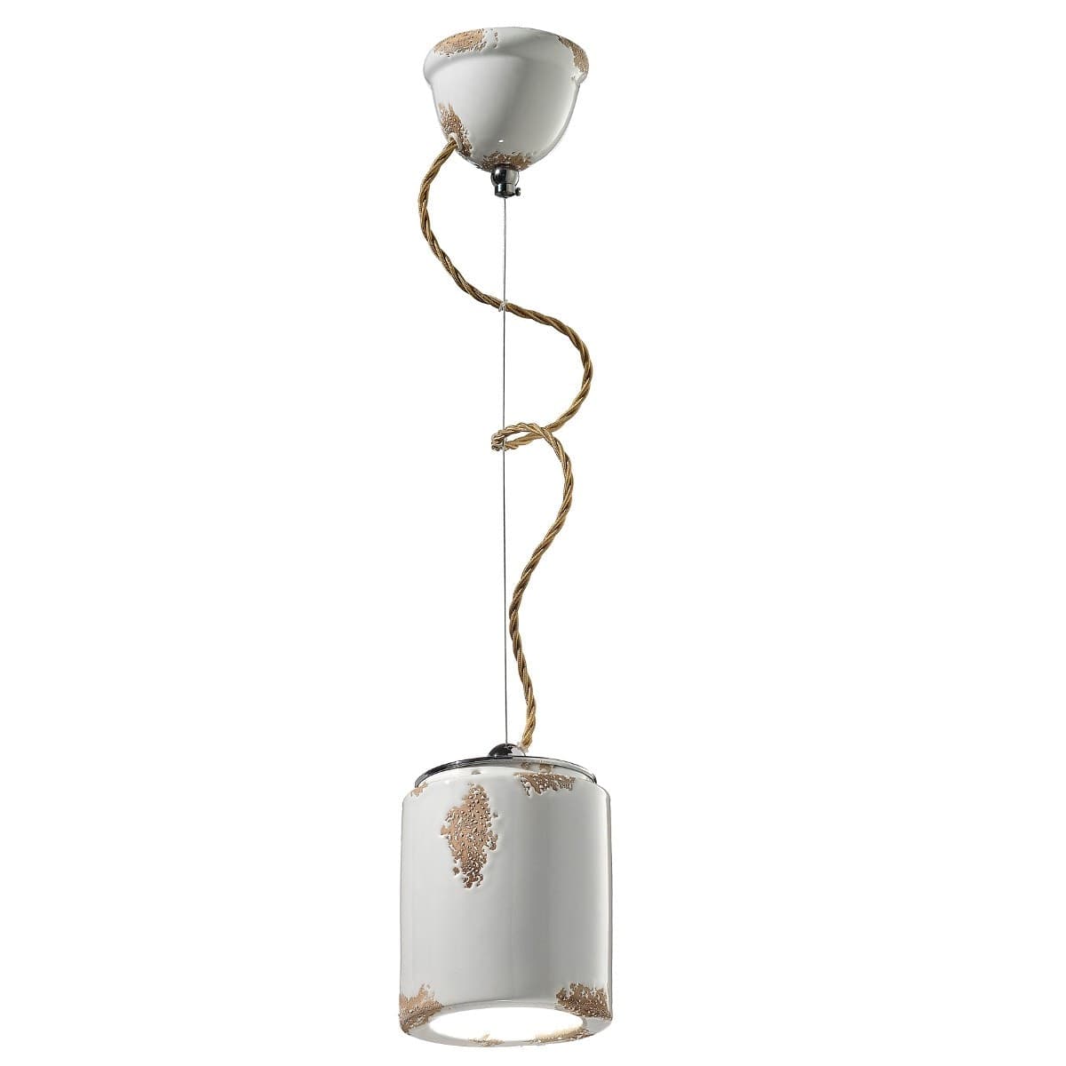 Lampadario-rustico-Ferroluce-Retrò-VINTAGE-C984-E27-LED-ceramica-sospensione