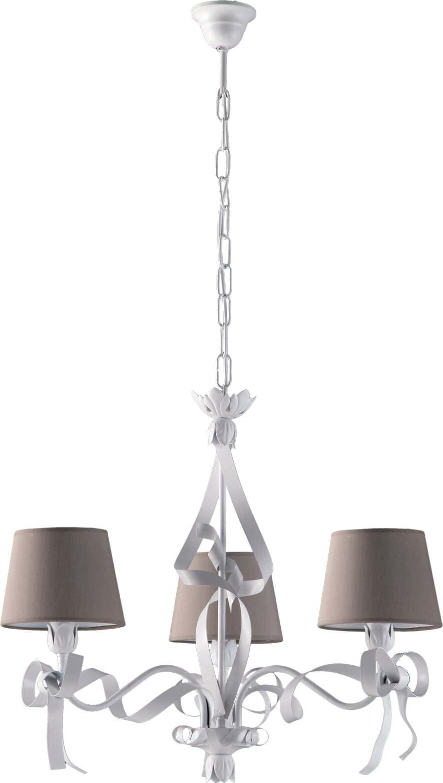Lampadario-Shabby-Chic-Lucy-Bianco-3-Luci-Paralumi-Tortora