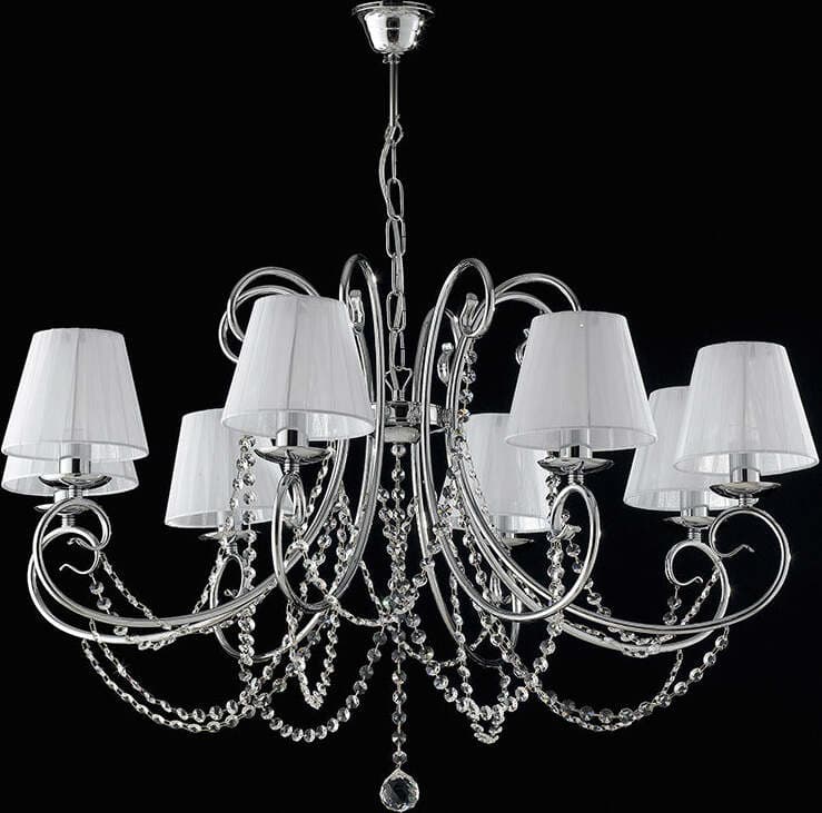 Lampadario-Shabby-Chic-Magda-Cromo-8-Luci-E14-Con-Paralume