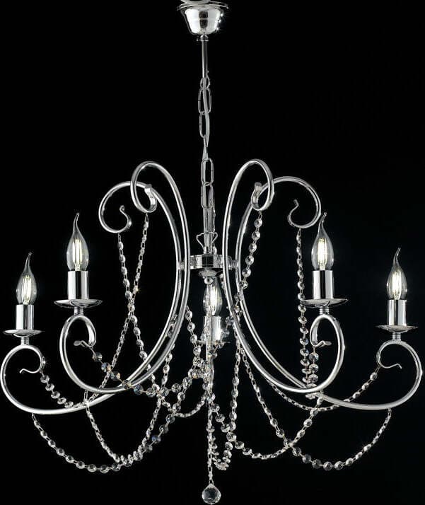 Lampadario-Shabby-Chic-Magda-Cromo-E-Cristallo-5-Luci-E14
