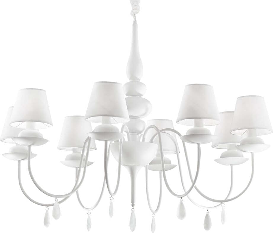 Lampadario-Shabby-Chic-Provenzale-Blanche-Metallo-Bianco-8-Luci-E14