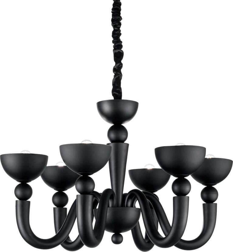 Lampadario-Shabby-Chic-Provenzale-Bon-Bon-Metallo-Nero-6-Luci