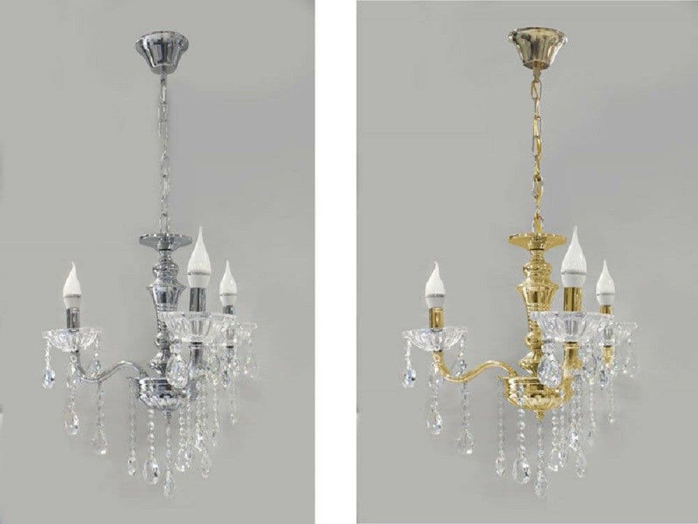 Lampadario-Soffitto-3-Bracci-A-Sospensione-Con-Catena-Gocce-Pendenti-Lampada-A26