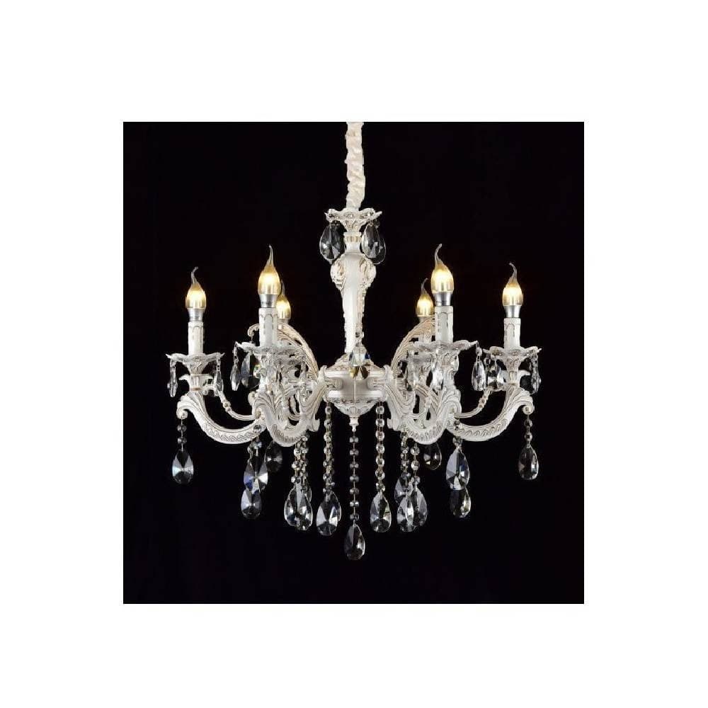 Lampadario Soffitto Classico 6 Bracci Attacco E14 Vetro Effetto Cristallo A01-6 Casa, arredamento e bricolage > Illuminazione da interno > Lampadari Trade Shop italia - Napoli, Commerciovirtuoso.it
